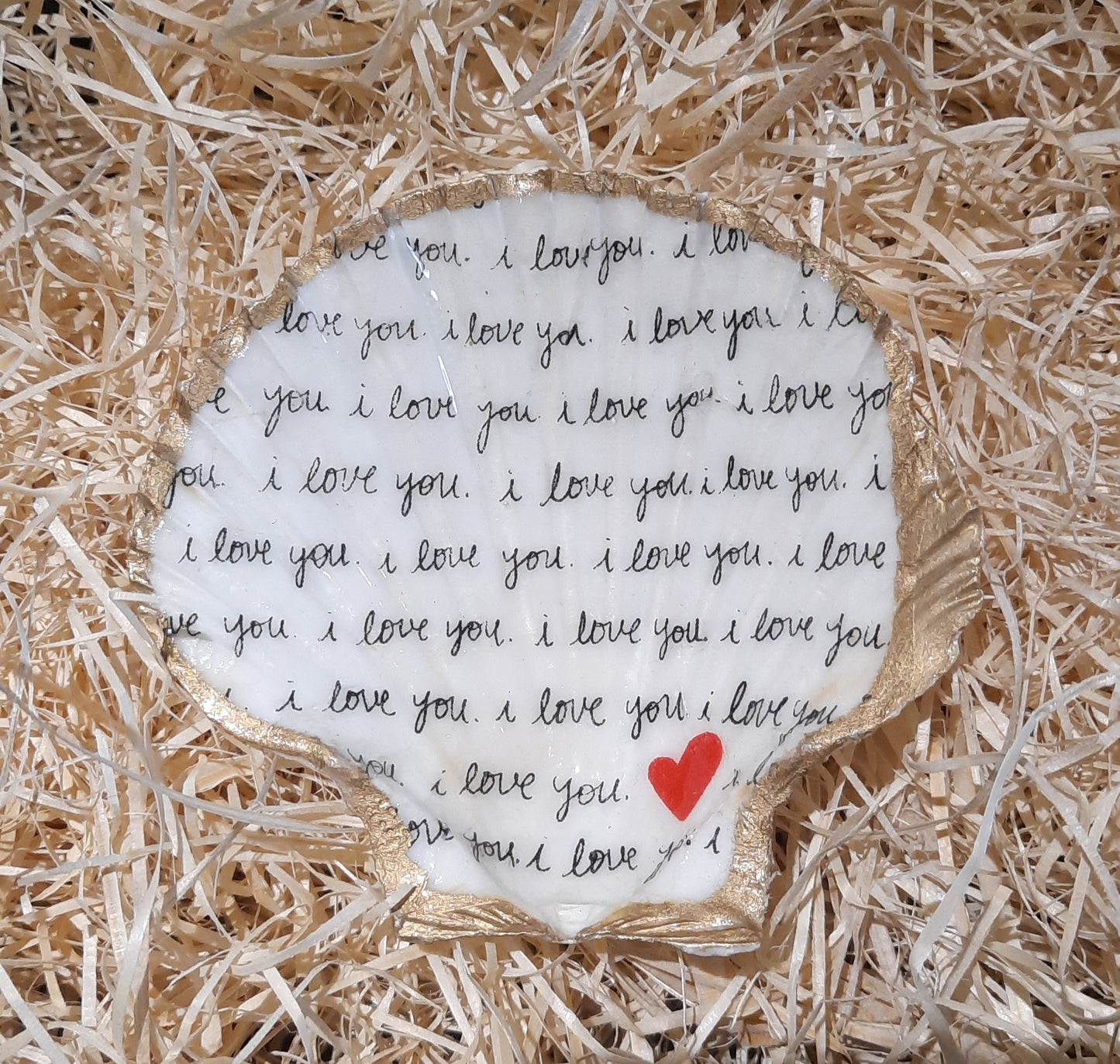 "I Love You" Scallop Shell